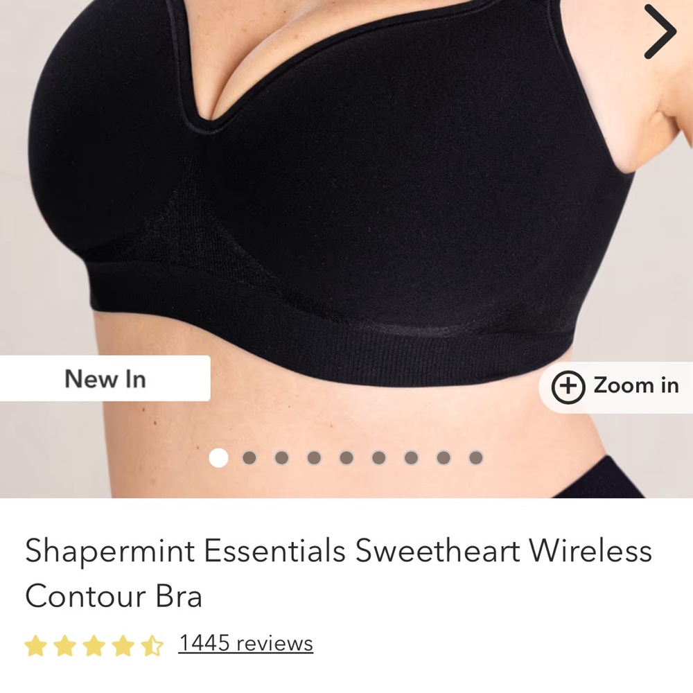 Shapermint Essentials Black Sweetheart Wireless Bra